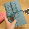 Classic Embossed Travel Notepads Leather Writing Journal Notebook Vintage Clock Refillable Diary 160 Pages XBJK2112