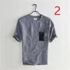 Pocket tryckt linne kortärmad t-shirt herr sommar Lös Casual Shirt Små färska bomull och halv ärm Män 210420