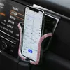 Support universel pour téléphone de voiture avec clip de montage en cristal pour grille d'aération de voiture pour iPhone