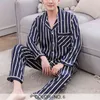 Hommes pyjamas ensembles satin pyjamas vêtements de nuit vêtements de nuit sous-vêtements à manches longues rayé imprimé décontracté printemps automne hiver SA0706 211111