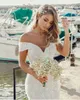 Abito da sposa a sirena primaverile con strascico staccabile con spalle scoperte Appliques in pizzo Abiti da sposa robes de mari￩e Abiti da sposa