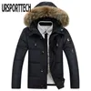 Stijl Winterjas Mannen Big Size M-4XL Echte bontkraag Hooded witte eendendonsjack dikke donsjassen mannen warme jassen 211216