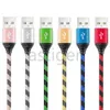 Micro-USB-Ladekabel, 3 Fuß, 6 Fuß, 10 Fuß lang, geflochtenes Premium-Nylon-Typ-C-Kabel, Synchronisierungsdaten-Ladekabel für Samsung Galaxy S21 S8 S9 S10 HINWEIS 20 HTC LG Android Phone Fashion