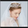 Klipp Barrettes Drop Leverans 2021 Huvudbonklegeringslegering Rhinestone Crown Super Fairy Jewelry Wedding Hair Accessories Bridal ZGF3N