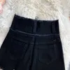 Mujeres primavera verano pantalones cortos de cintura alta casual hembra negro cremallera mosca pierna ancha moda streetwear 210603