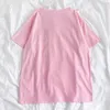 Cherry Cake Pink Girly Divertente Lettera Stampa Girocollo Allentato Comodo T-shirt manica corta tutto-fiammifero Y0621