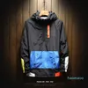 Дизайнер - осень мужская куртка плюс размер 5XL свободных цветных блоковых толстовок бомбардировщики куртки бейсбол униформа ветровая уличная одежда