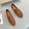 2021 Genuine Leather women Dress shoes Khaki Blue Medium Cashmere round toes Couple Womens man Top Quality spring and fall shoe