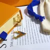 2021 18 K Altın Kaplama Lüks Marka Tasarımcıları Harfler Stud Klip Zinciri Geometrik Ünlü Kadın Püskül Kristal Rhinestone Inci Küpe Düğün Parti Jewerlry