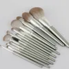 newest 14pcs professional super soft hair makeup brush silver gray cosmetics brush set