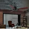 Loft Industrial Fan żyrandol retro salon jadalnia elektryczna cicha gospodarstwo domowe zdalne sterowanie drewniane lampy liściowe wentylatory sufitowe