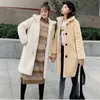 Faux Fur Coat Kvinnor Vit Rosa S-3XL Plus Storlek Lös Höst Vinter Koreansk Fashion Khaki Wool Jackor Feminina LR913 210531