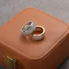 Anelli rotondi placcati color oro Rock Hip Hop Cool Full Iced Out Micro Pave CZ Stone Ring per regalo di gioielli maschili