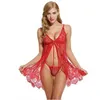 New Arrival Sexy Lace Nightwear Erotic Lingerie Sleepwear Women Summer Sleep Dress Halter Backless Babydoll Dress With S-XXL