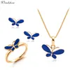 gold butterfly jewelry sets