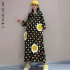 SHENGPLLAE Personalized Floral Dress Women's Summer Round Neck Large Size Three Quarter Sleeve Maxi Nightdress 5C409 210427