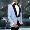 Thorndike 2020新しい男性の結婚式のプロムスーツホワイトスリムフィットタキシードメン正式ビジネス作業wearスーツ3ピースセット（ジャケット+パンツ+ベスト）x0909