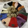Unisex Winter Knitted Hats Classical Letter Pompon Beanies Trendy Designer Skull Cap Boonet Outdoor Fur Pom Crochet Hat Chunky Knit Caps The Label is Glued INS
