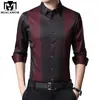 MIACAWOR robe chemise hommes printemps à manches longues chemises à carreaux soie Slim Fit Camisa Masculina décontracté hommes chemises C576 210629