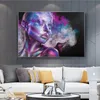 Toile d'art mural abstrait, peinture aquarelle, affiche de Portrait de femme, impression HD pour décoration de salon, 5417532