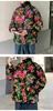 メンズジャケット冬の厚い大きな花のパターンスーツユニセックス同じスタイルアウターコート