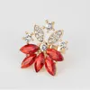 Oorbellen Ketting Liffly Bruids Sieraden Sets Bladvorm Rode Crystal Armband Stud Ring voor Womens Mode