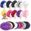 58 cm Einstellen Solide Satin Motorhaube Haar Styling Kappe Lange Pflege Frauen Nacht Schlaf Hut Seide Kopf Wrap Dusche Werkzeug beanie/Totenkopf Kappen Oliv22