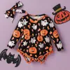 Kläder set kawaii baby bodysuit spädbarn barn pojkar flickor halloween kostym tecknad romper jumpsuit pannband kläder romper 1461 b3
