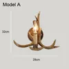 wall lamp Wooden feeling resin decorative candle light deer horn retro white LED tree branch hallway decor
