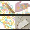 Sying Notions Tools Apparel Drop Delivery 2021 60st Colorful Knitting Weave Crochet Locking Stitch Markers Rings Needle Clip Diy Tools1 OE7