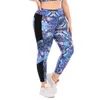 YOGA SET Artı Boyutu 2XL Obez Kadınlar Için Spor Giyim Fitnsuits Kadın Baskılı Aktif Egzersiz Kıyafetleri Spor Legging Setleri X0629