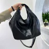 Shoppingkassar Svart Stor Tote För Kvinnor Stor Kapacitet Hobo Handväskor Lyxig Soft Leather Shoulder Kvinna Unika Shopper Messenger 220314