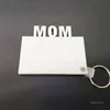 MOM DAD FAM Sublimation Blank Keychain Party Favor MDF Key Chain Pendant Doublesided Thermal Transfer Key Ring T2I518104290544