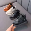 Hiver Enfants Bottes De Neige En Peluche Chaud Petite Fille Chaussures Antidérapant Garçons Baskets Épaissir Enfants En Cuir Coton Bottes STP059 211108