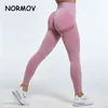 NORMOV Sexy Legging sin costuras Delgado cintura alta Squat Proof Fitness Bubble Butt Legging Push Up Gym Sport Workout Leggins 211108