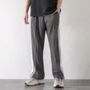 Pantalons pour hommes vêtements coréens joggeurs basket-ball Punk vêtements pour hommes rayures lâches goutte droite tendance pantalons décontractés pantalons de survêtement empilés