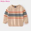 Sweter dla dzieci dla chłopca 2021 Autumn Striped Toddler Boy Ubranie z długim rękawem bawełniany dzianina dziecięce dzieci ubrania chłopcy Y10103193052