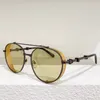 Lunettes de soleil pour hommes pour femmes, verres bruns ronds, maille métallique amovible, lunettes de fête classiques pour hommes et femmes, taille 6016140 Designer5756837