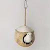 Haustier Papagei Hamster Kokosnussschale Haus Nest hängende Schaukel Hängematte Kauspielzeug Vögel Eichhörnchen Käfig Vogelkäfige
