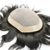 Мужчина Toupee Human Hair 7 "x9" 6 "x8" 8 "x10" Мужские системы замена моно базовые волосы