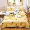 Bedding Sets Cartoon Style Summer Comfortable Quilt 3/4pcs Set Duvet 100% Silk Blanket Washable Ice Comforter