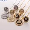 Earrings & Necklace MHS.SUN Luxury Mosaic Zircon Jewelry Set Women Vintage CZ Pendant Stud For Party Gifts Girls Charming