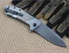 New Flipper folding knife D2 Stone Wash Drop Point Blade Stainless Steel Handle Ball Bearing Folder Knives With Retail Box