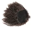 Wholesale Brazilian 100％人間の髪Ponytails Afro Kinky Carly 10-24インチストレートボディウェーブバージンヘアナートラルカラーポニーテールの深い波140gフルヘッド