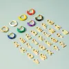 Bricolage mode 26 Alphabet anglais petites boucles d'oreilles créoles pour femmes boucles d'oreilles en or dégoulinant d'huile multicolore cuivre Huggie cadeau