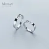 A Pair Cute Cat Fishbone Couple Rings for Men Women Pure 925 Sterling Silver Free Size Animal Ring Fashion Fine Jewelry 210707