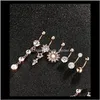& Bell Drop Delivery 2021 6Colors Belly Button Navel Dangle Body Piercing Jewelry Accessories Charming Sexy Rings Bar Zu9E0