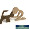 Nouveau chiot bois chien famille artisanat Figurine bureau Table ornement Sculpture modèle créatif maison bureau décoration amour animal Sculpture prix usine conception experte