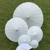 2021 Sonnenschirme für Braut und Hochzeit, weiße Papierschirme, chinesischer Mini-Handwerksschirm, 4 Durchmesser: 20, 30, 40, 60 cm