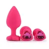 NXY Sex Anal toys New small size heart black pink silicone anal plug beads butt jewelry insert gay anus sex for men women 1201